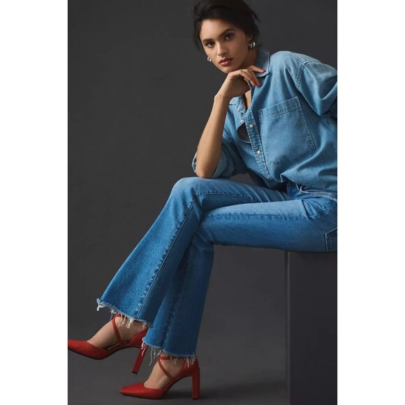 NWT Mother The Hustler Ankle Fray in Layover Stretch Crop Jeans 27 - Picture 11 of 12